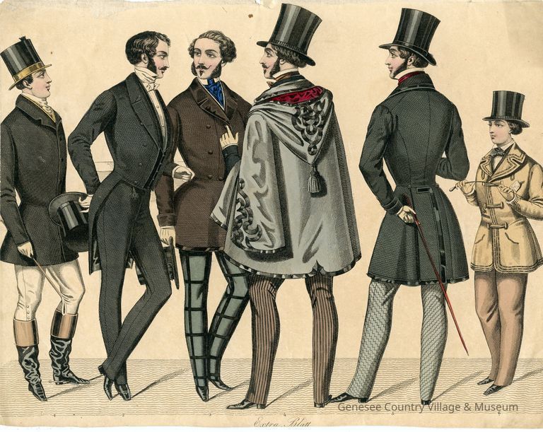 5 Men and a Boy in Various Coats, Including a Hooded Cape