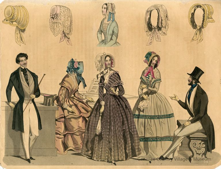 2 Men and 3 Ladies in a Musical Salon, Plus Heads