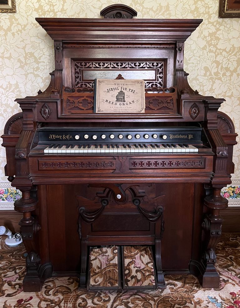 Reed organ in Hyde House parlor