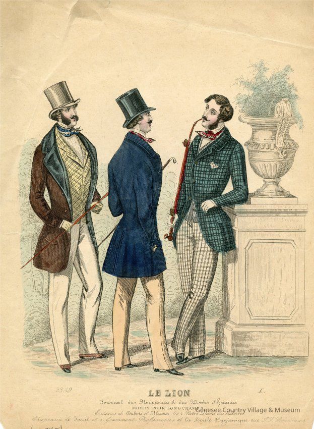 3 Men on Garden Walk, Green Checked Coat - Image 2