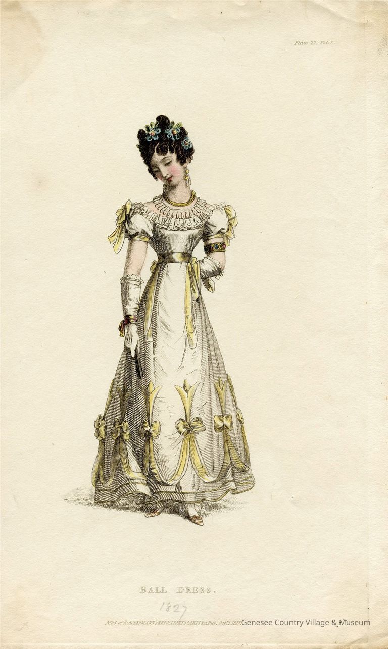Ball Dress, Yellow Looped Ribbon Ornament