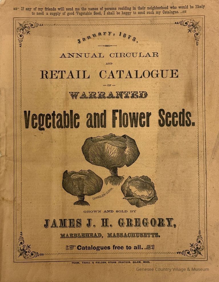James J H Gregory Seed Catalogue, 1873