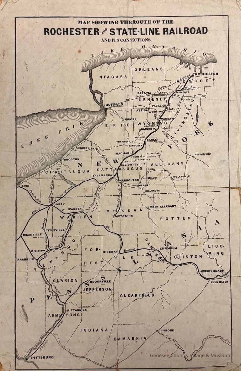 Map of Rochester and State Line Railroad