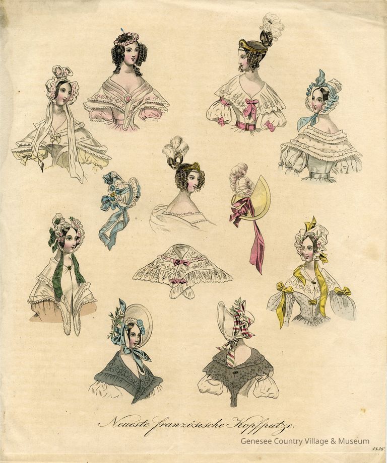 9 Bodices, A Cap, Bonnet and Pelerine