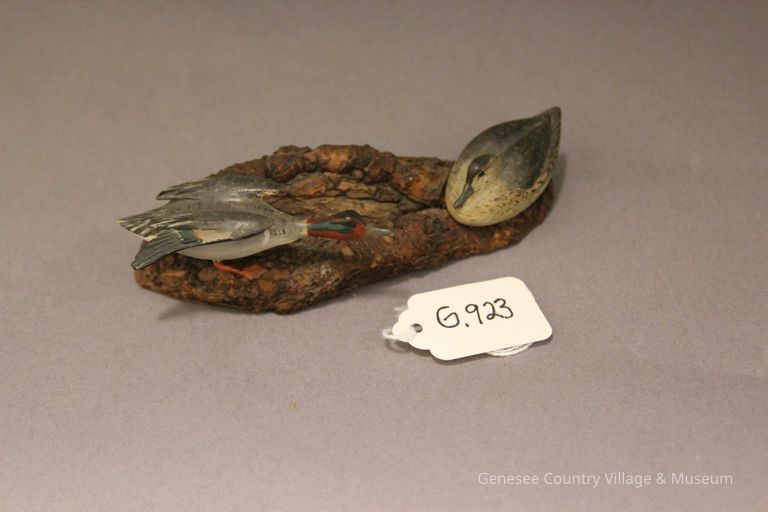 Miniature Green Winged Teal carving