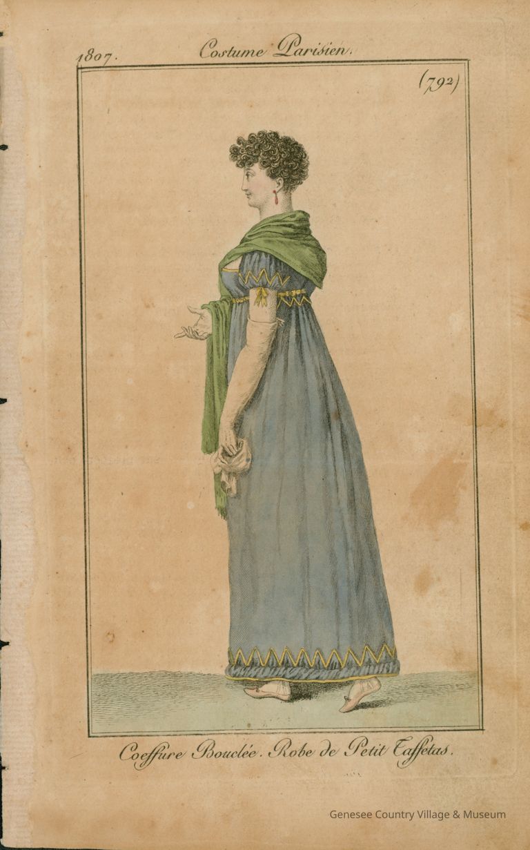 Blue Dress, Short Curly Coiffure