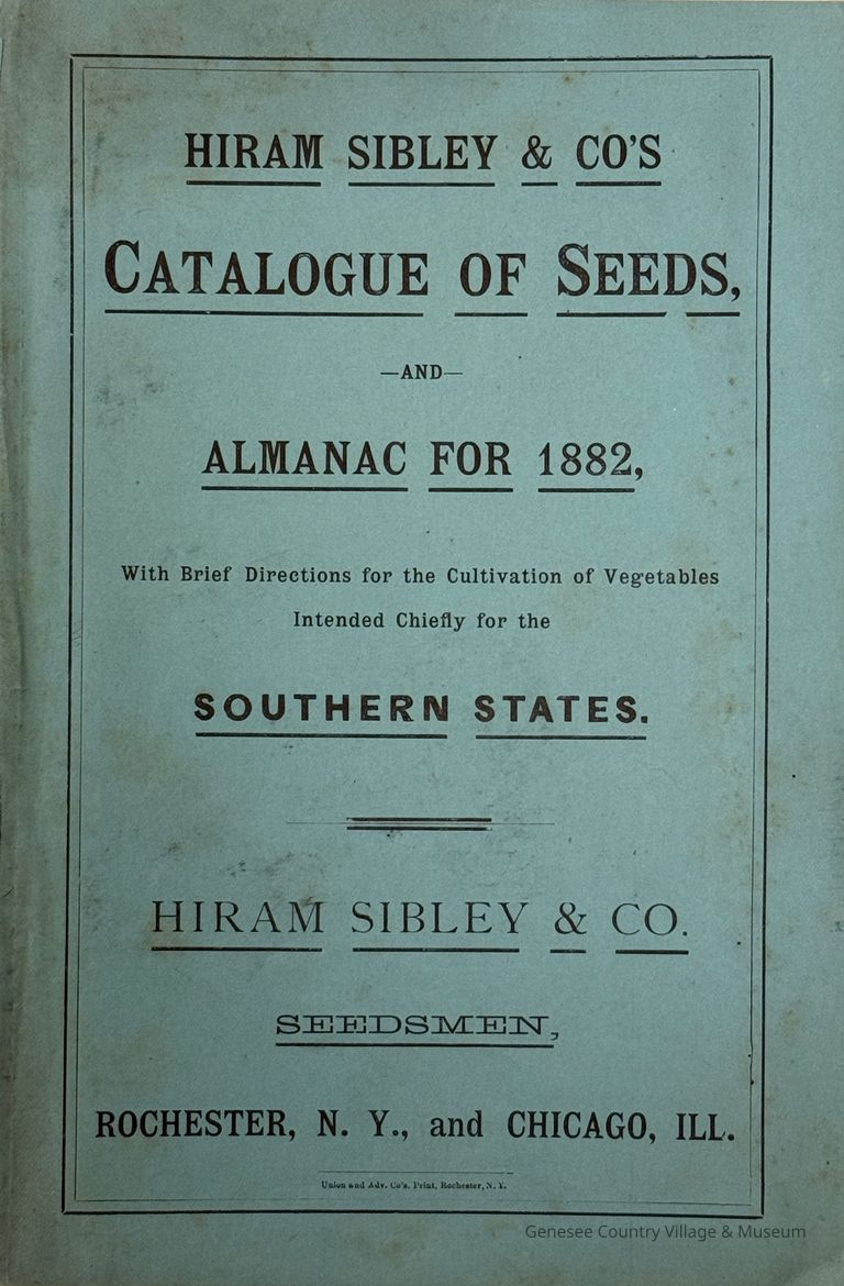 Hiram Sibley & Co's Seed Catalogue, 1882