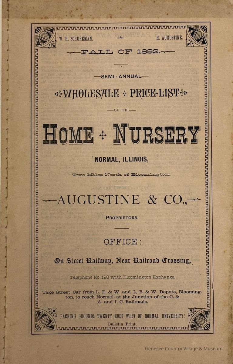 Augustine & Co. Home and Nursery Catalog, 1882