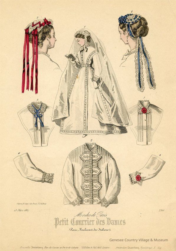 Bride, 2 Caps, 2 Chemisettes with Cuffs, Bed Gown - Image 2