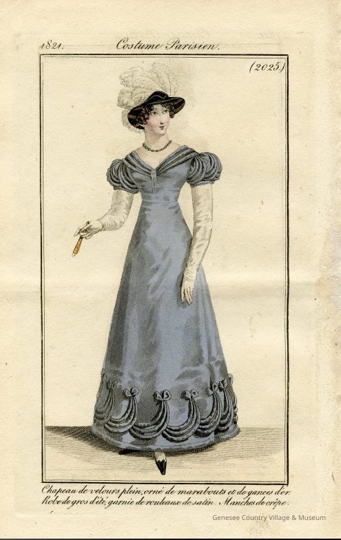 Blue Evening Dress with Sculptural Border