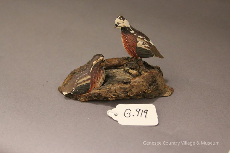 Miniature Bobwhite Quail carving