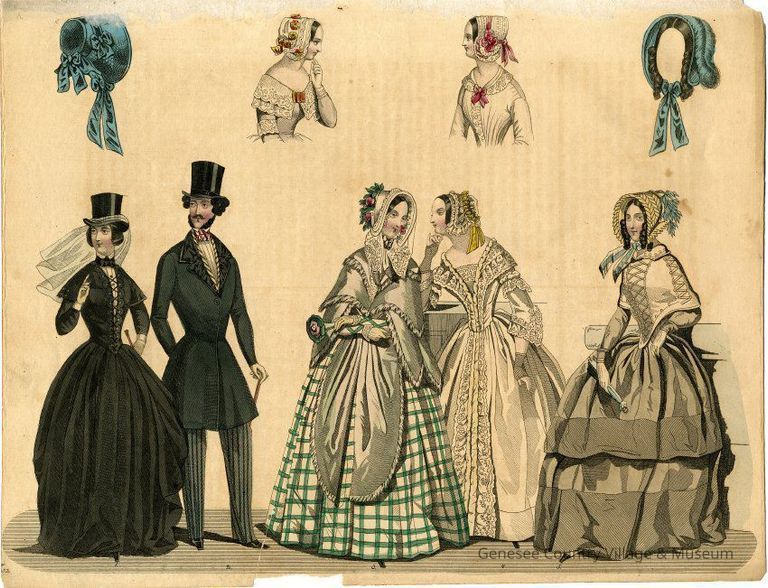 2 Men, 3 Ladies, One in Riding Habit, and 4 Details - Image 2