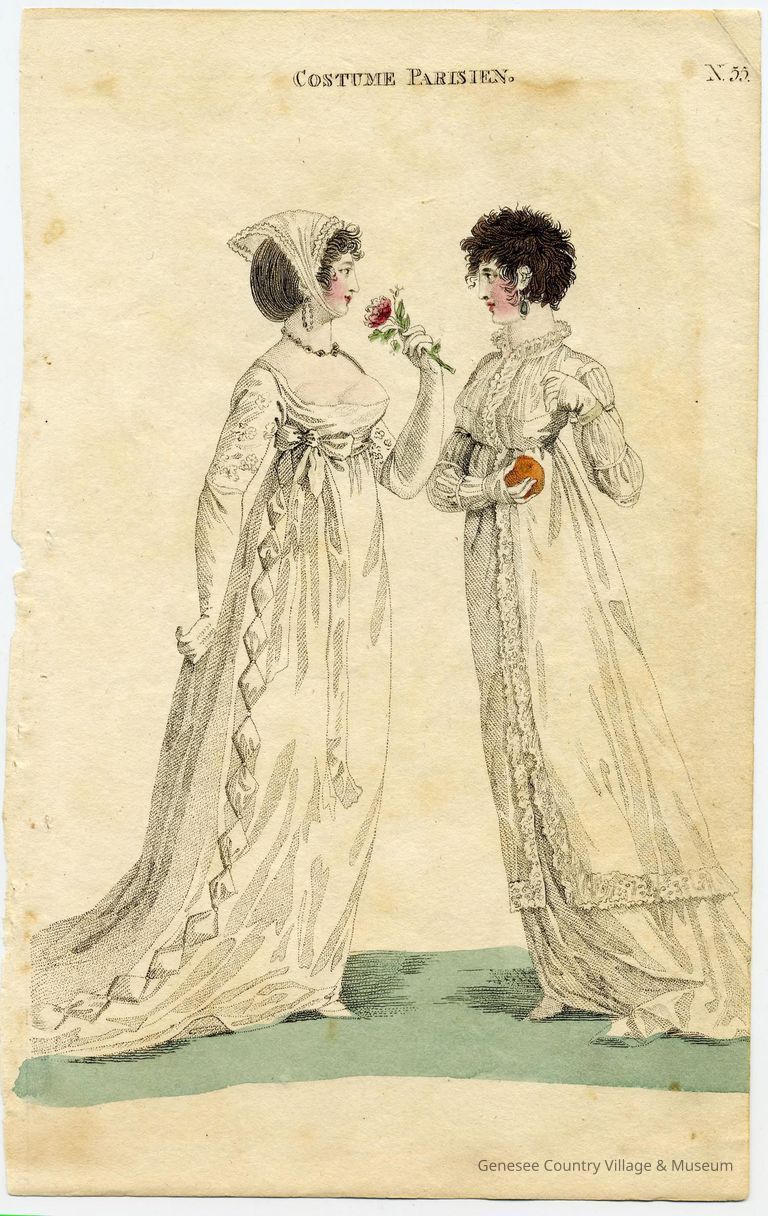 2 Ladies in Trained White Dresses