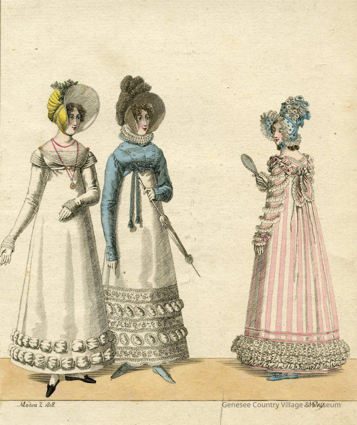 3 Ladies, Blue Spencer, Pink Striped Dress - Image 2