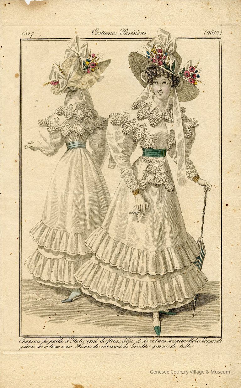 2 Ladies, Front and Back of White Dress