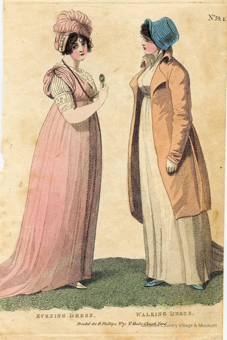 2 Ladies, One in Pink Dress, One in Orange Coat