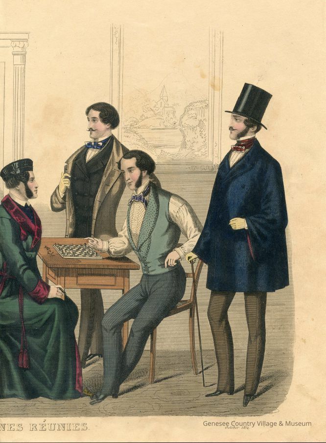 7 Men in Parlor, Chess Game - Image 3