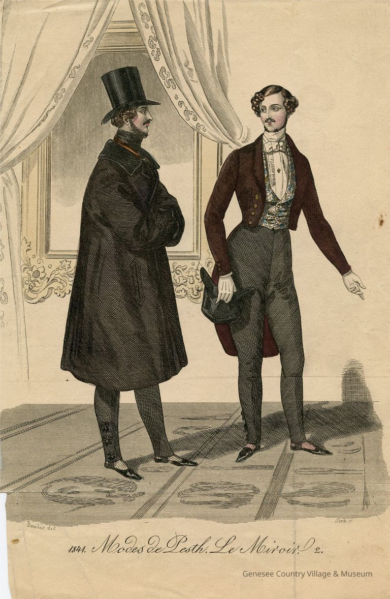 2 Men in Lobby, One in Large Coat