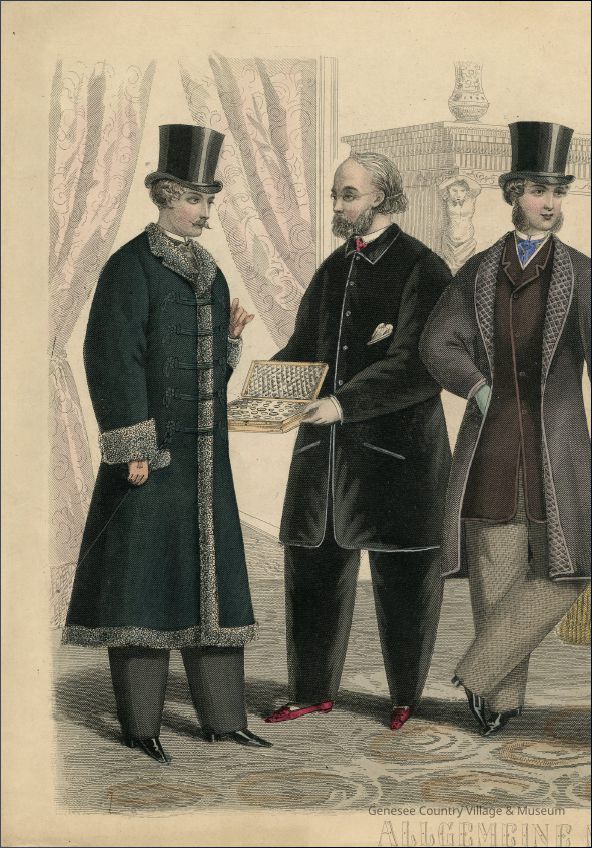 6 Men in Art Shop, in Winter Coats