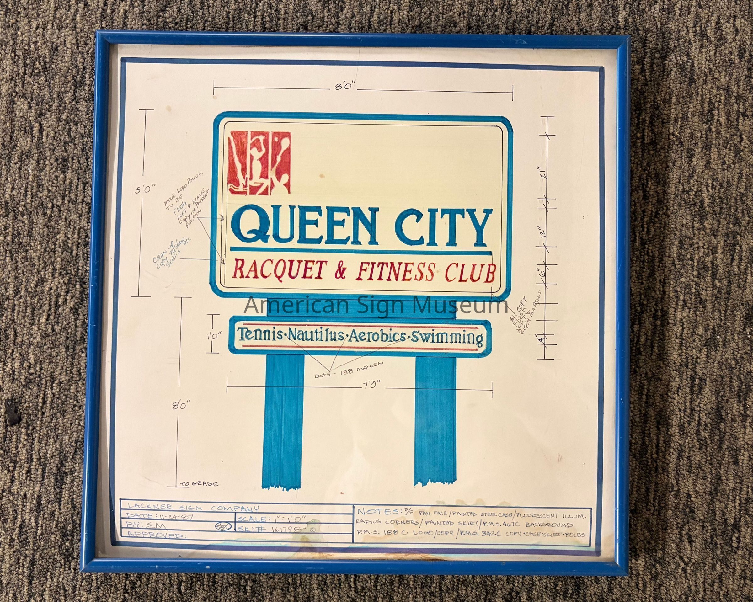 Queen City Racquet & Fitness Club Sign Sketch picture number 1