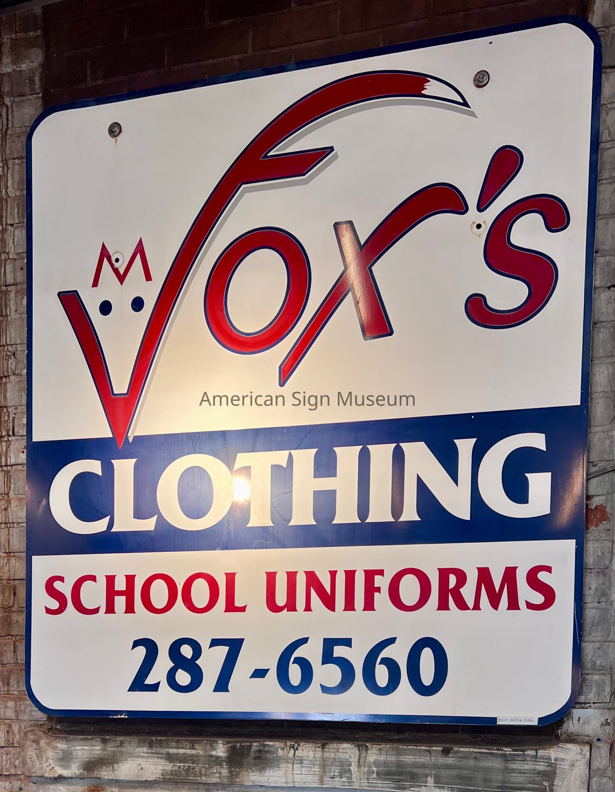 Fox's Clothing Metal Sign picture number 1