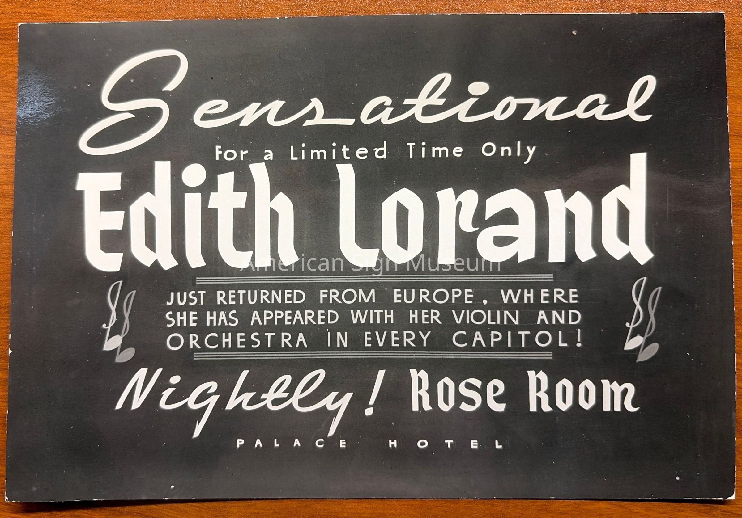 Edith Lorand Show Card Photograph picture number 1