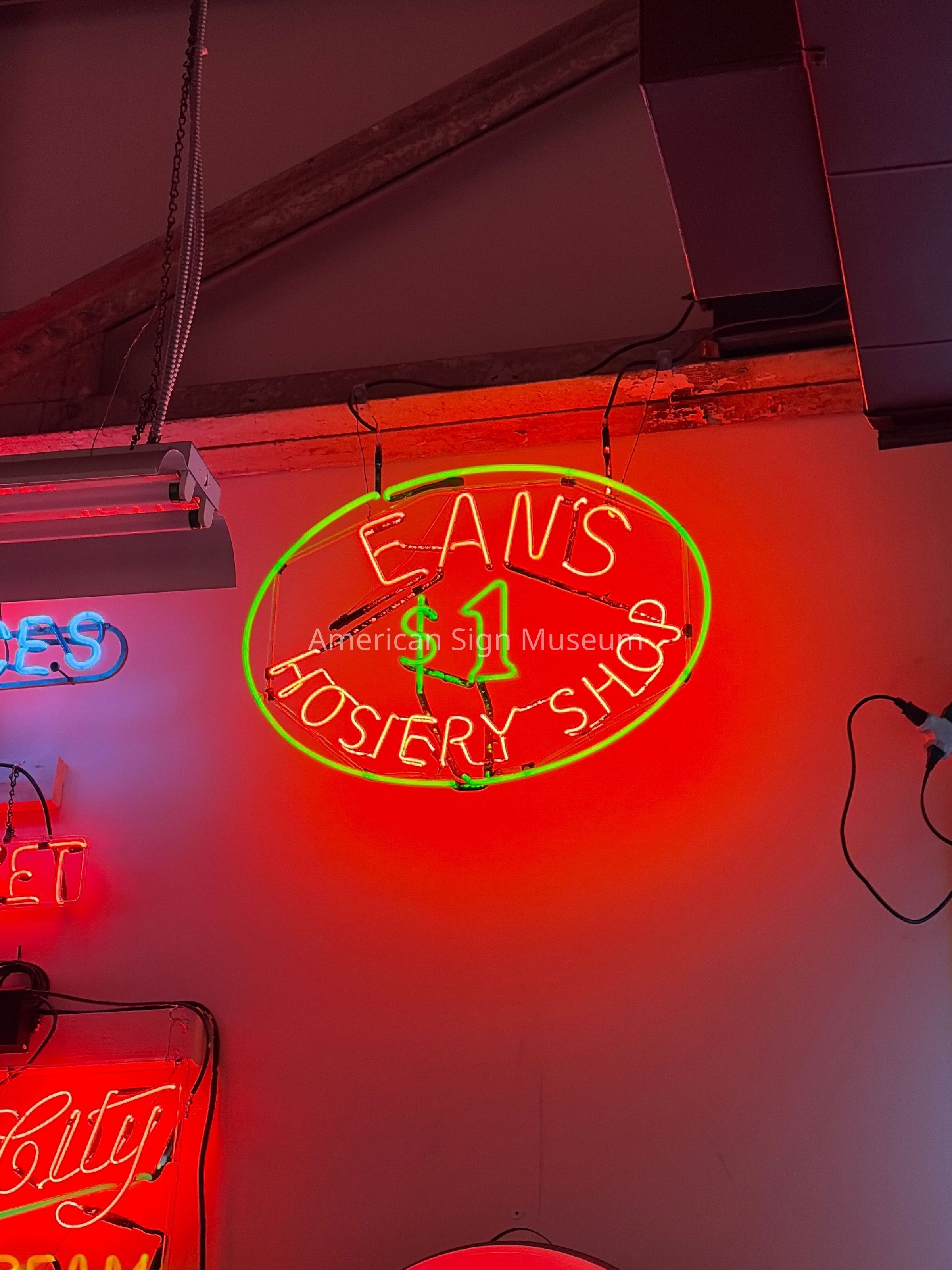 Jean's Hosiery Shop Neon Window Skeleton Sign picture number 1