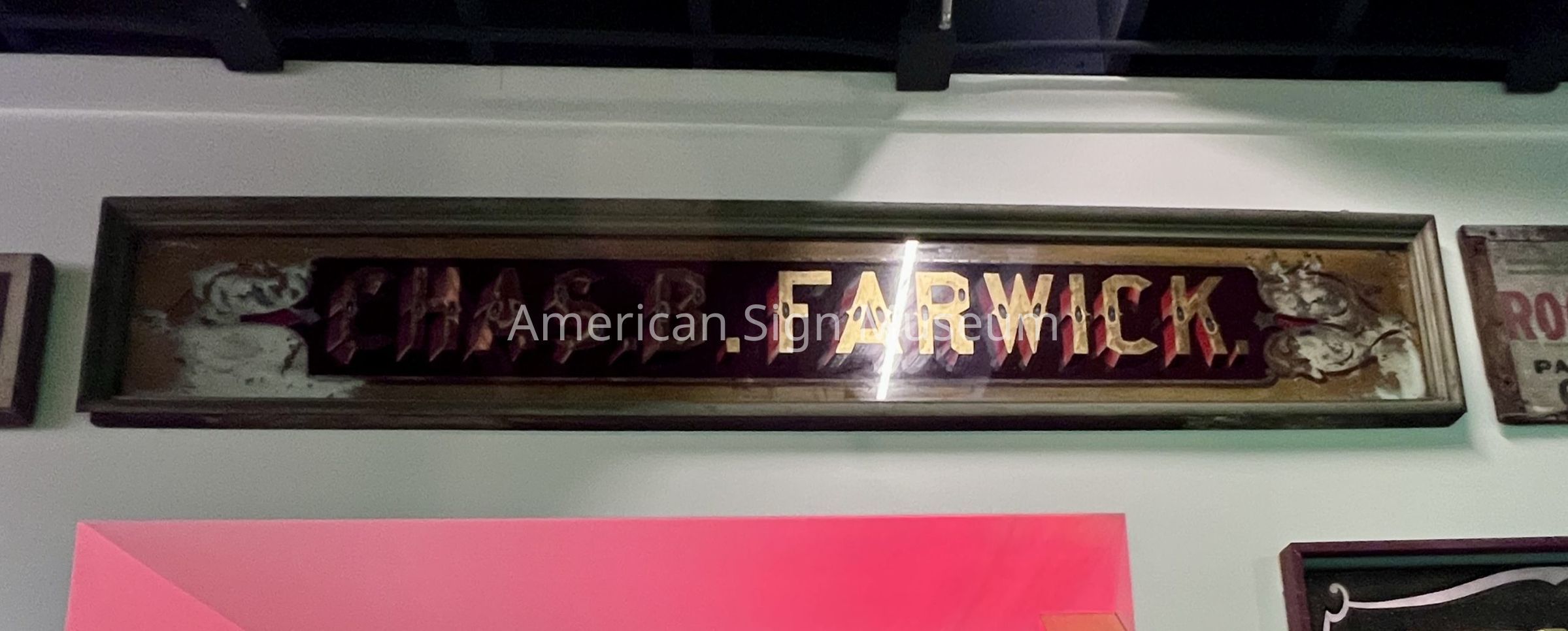 Chas B. Farwick Glass Sign picture number 1
