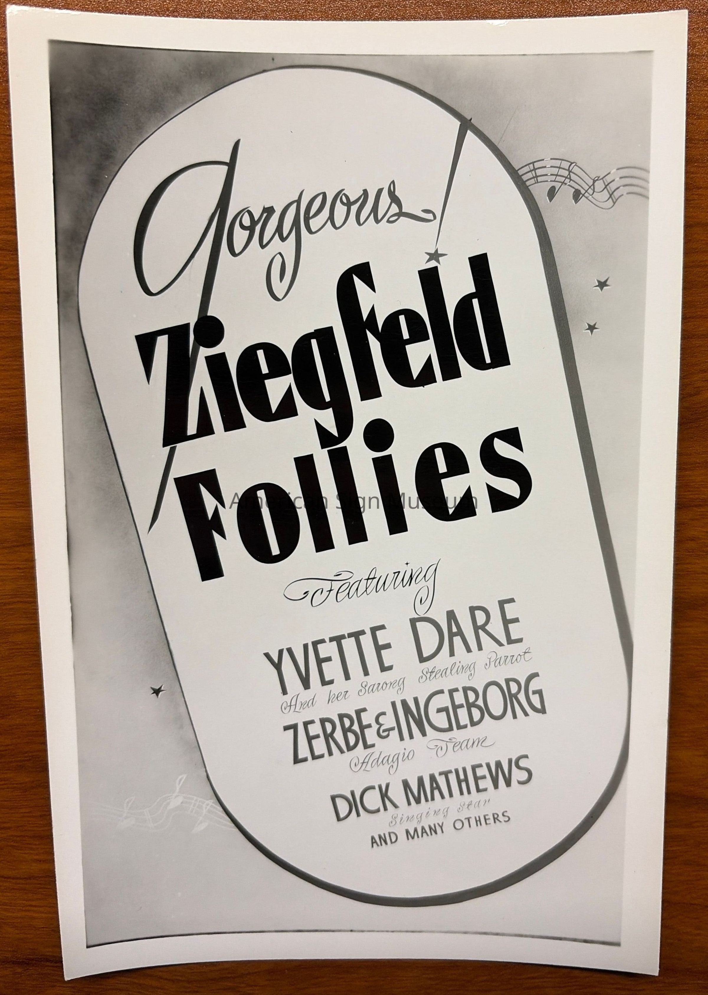 Ziegfeld Follies Show Card Photograph picture number 1
