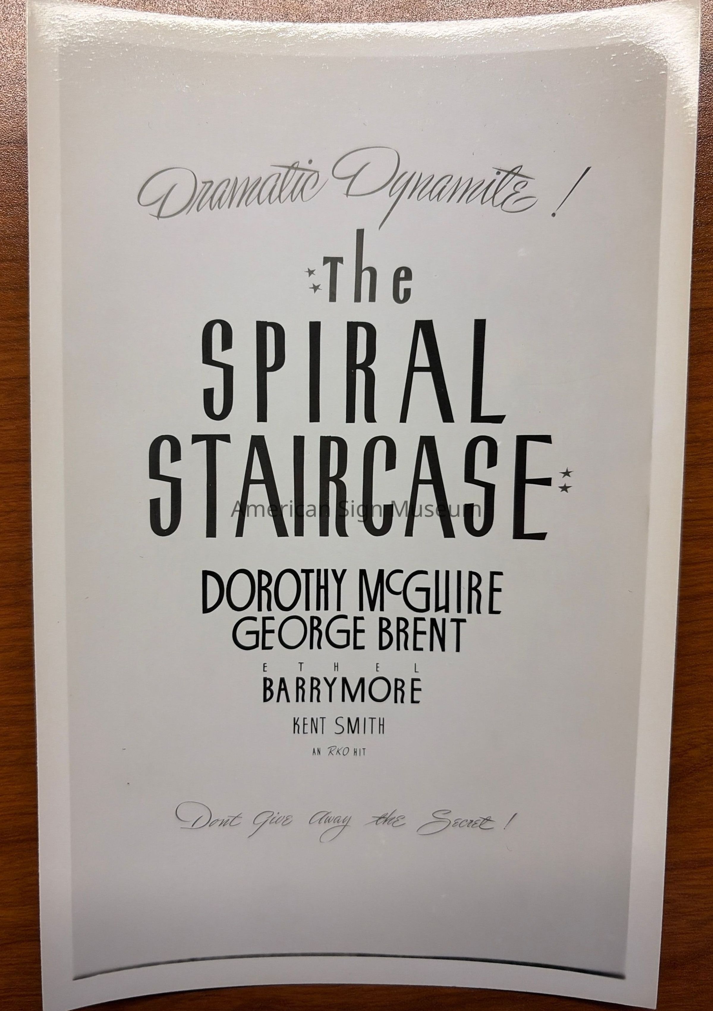 The Spiral Staircase Show Card Photograph picture number 1