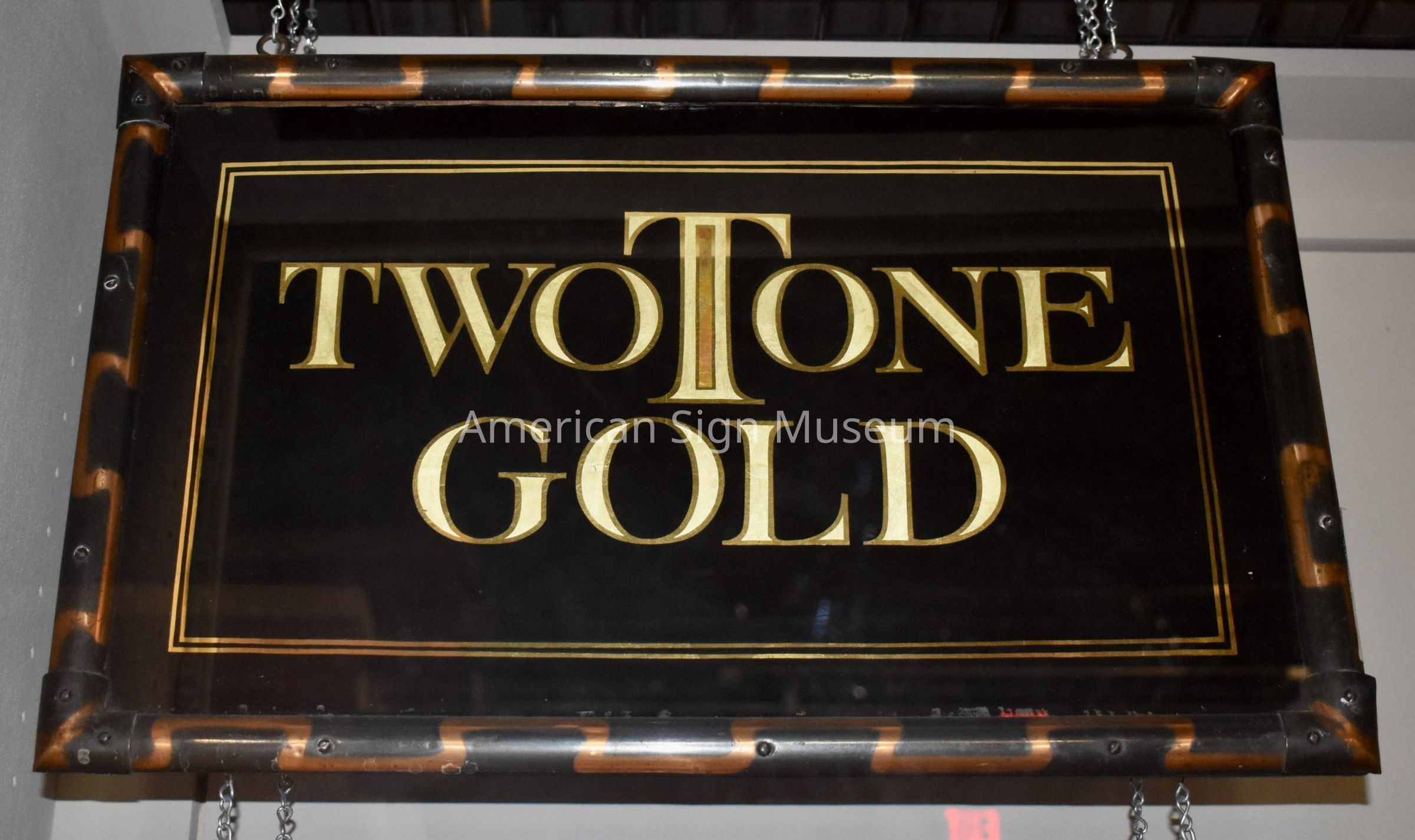 Two Tone Gold Goldleaf Glass Sign by Alf Becker picture number 1