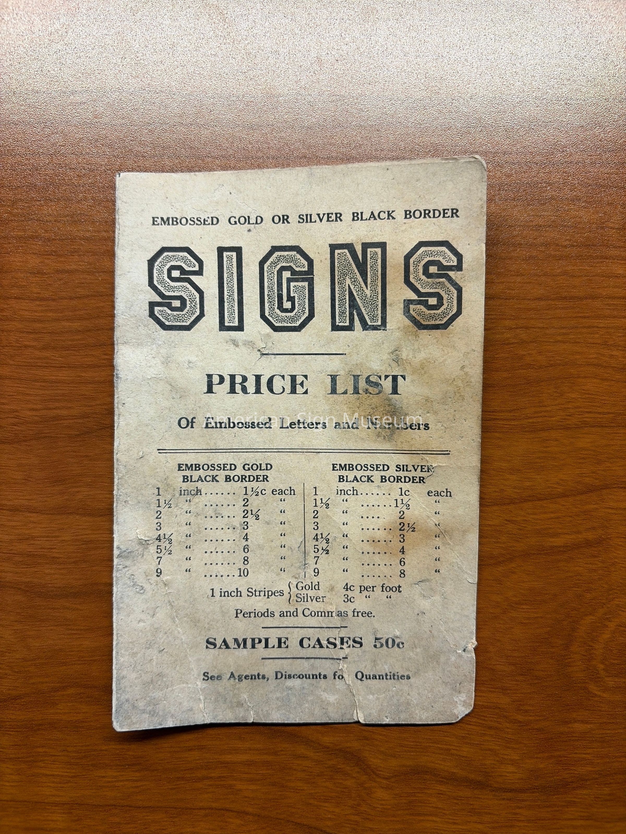 Signs Price List picture number 1