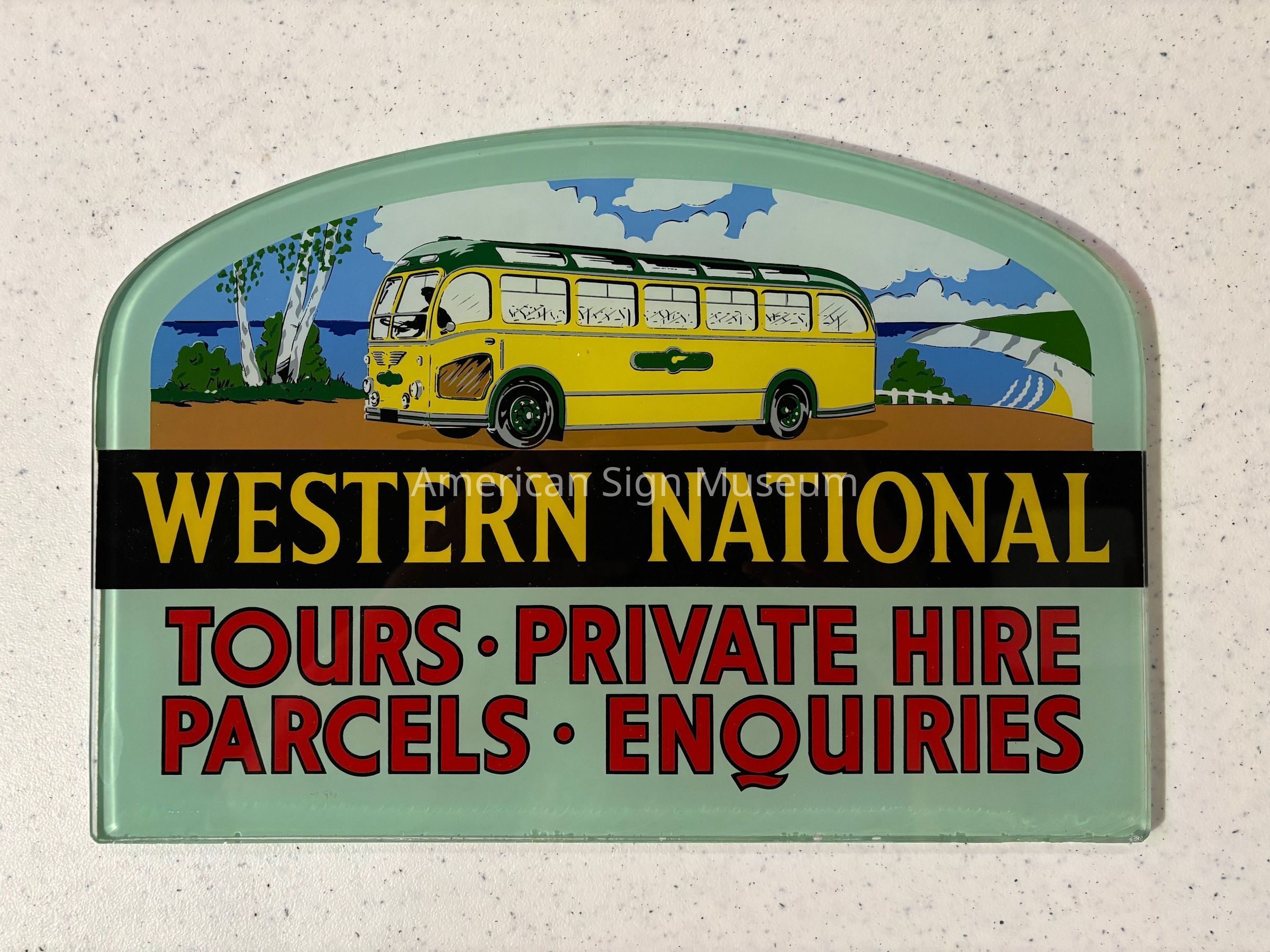 Western National Tours Reverse Painted Glass Sign picture number 1