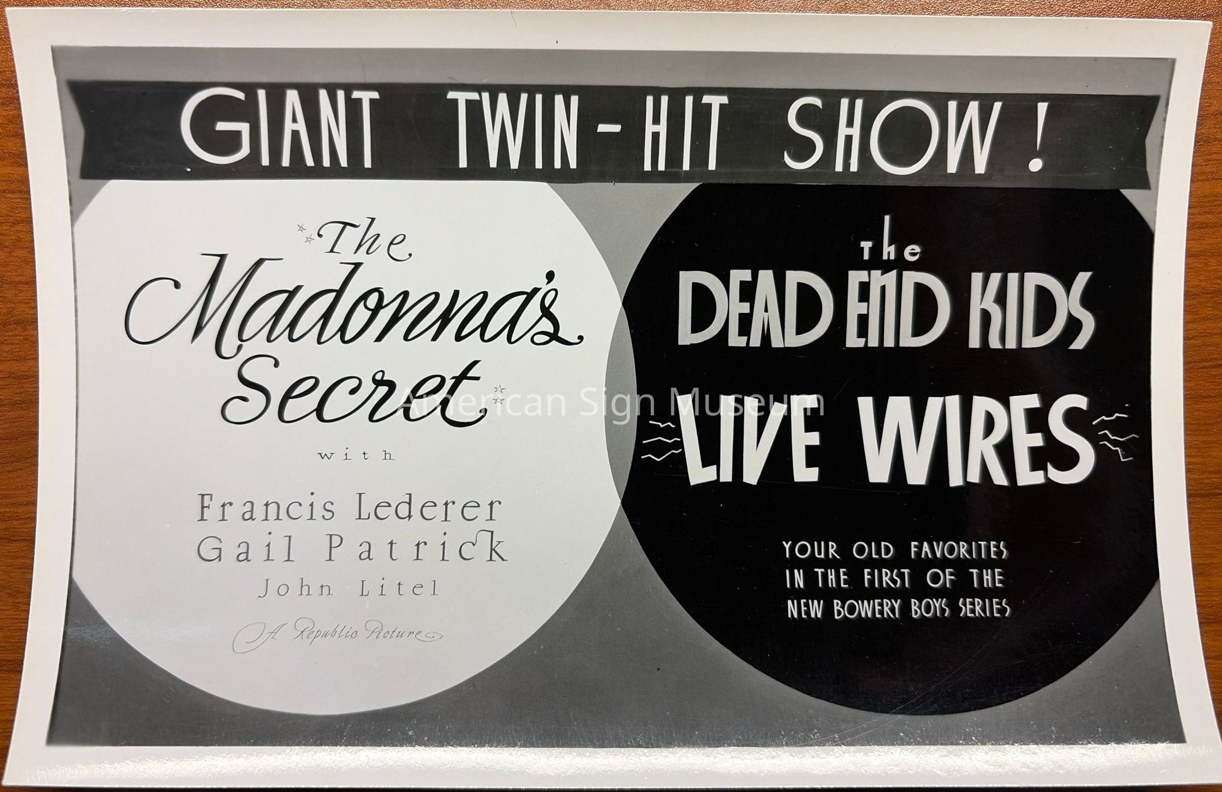 The Madonna's Secret & The Dead End Kids Show Card Photograph picture number 1