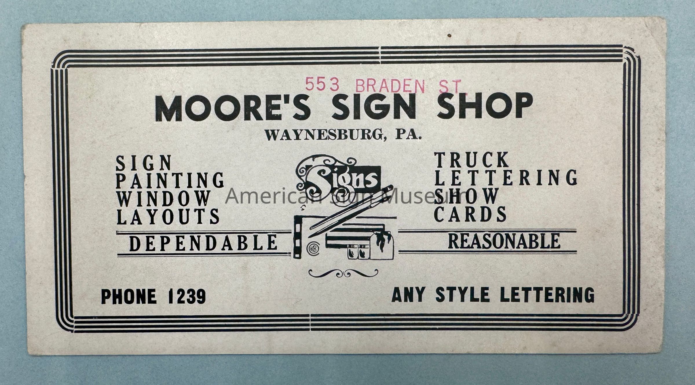 Moore's Sign Shop Blotter picture number 1