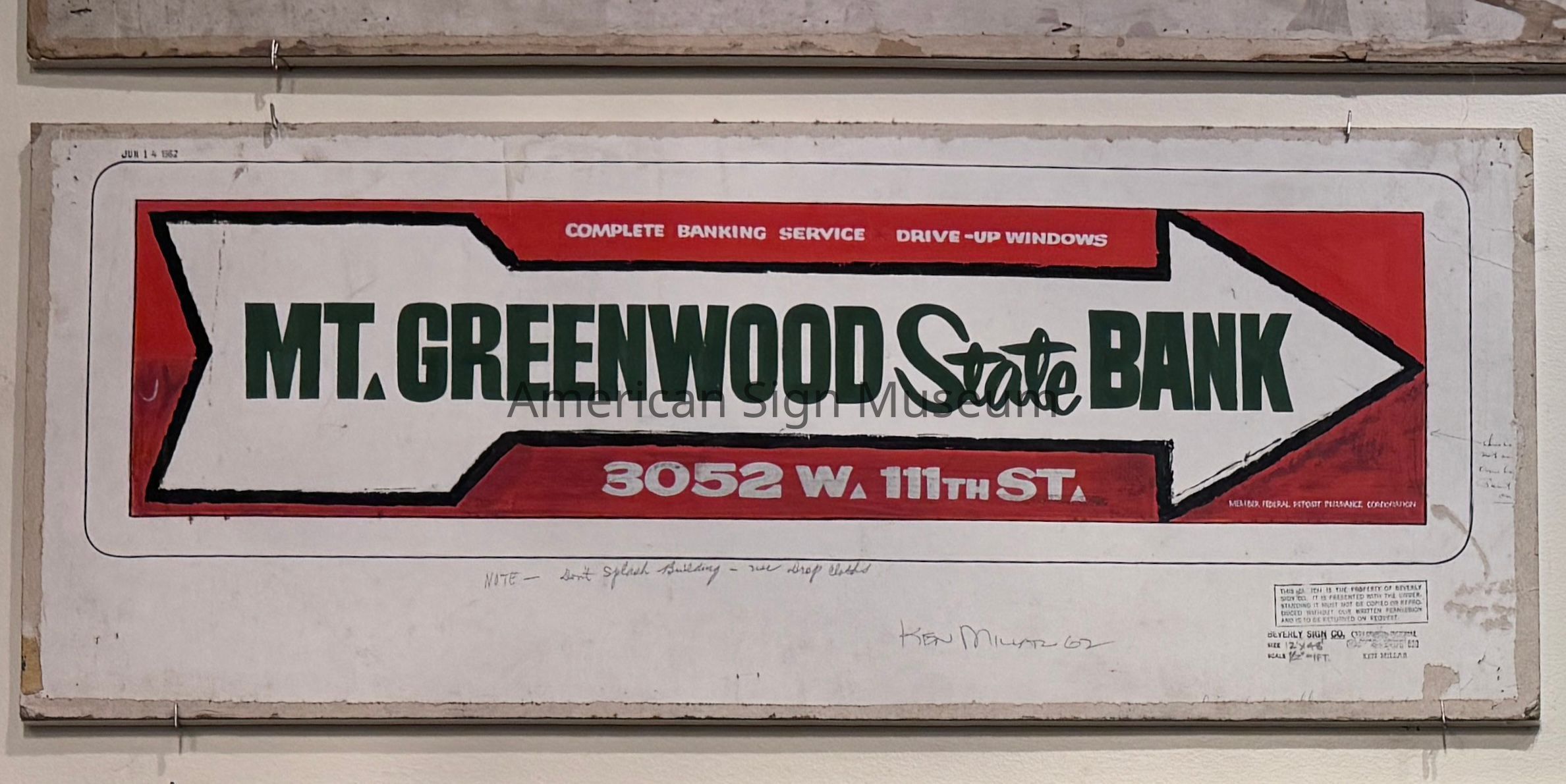 Beverly Sign Co. Sketch - Mt. Greenwood State Bank picture number 1