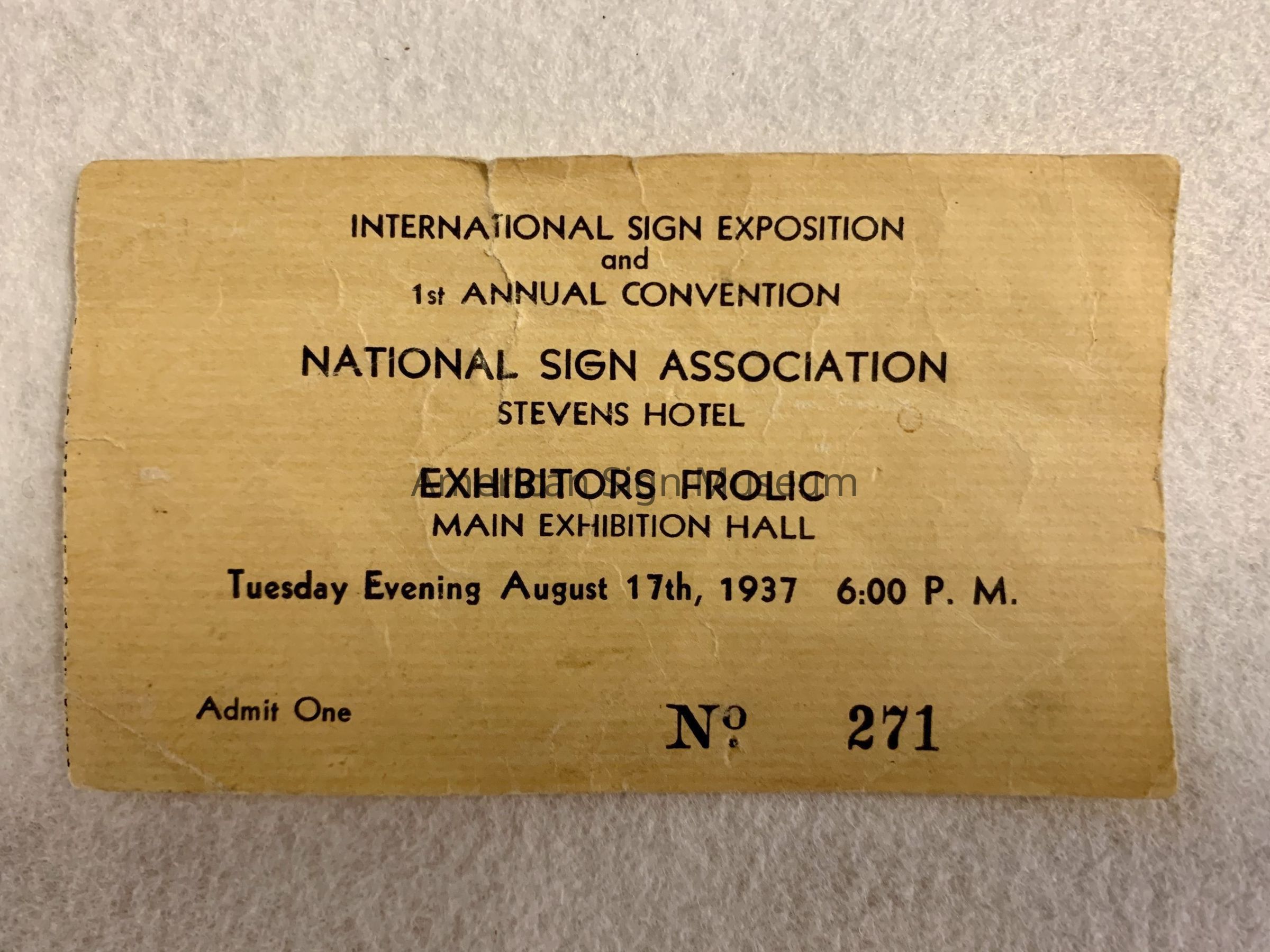 1937 National Sign Association Convention Ticket picture number 1