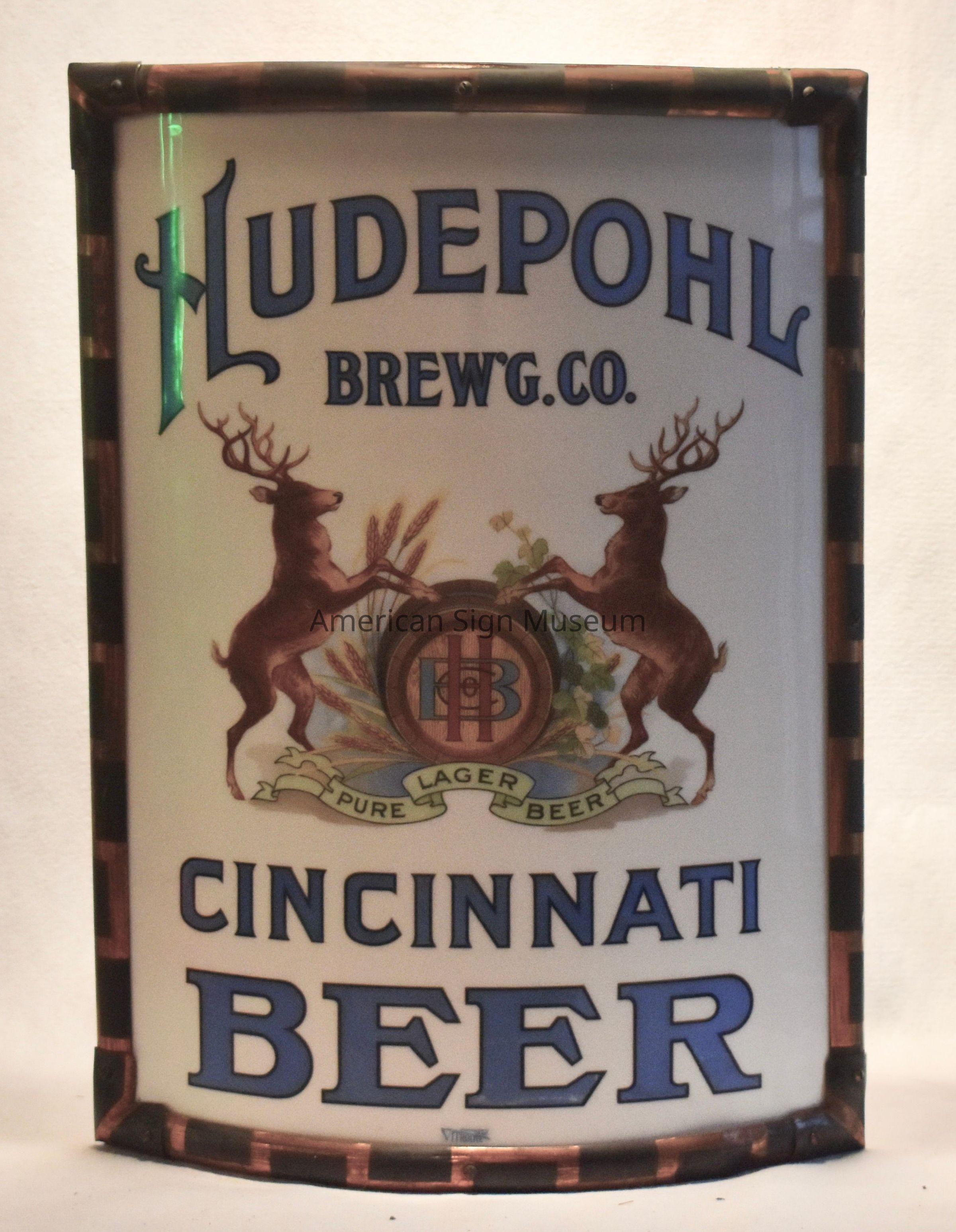 Hudepohl Beer Vitrolite Glass Sign picture number 1