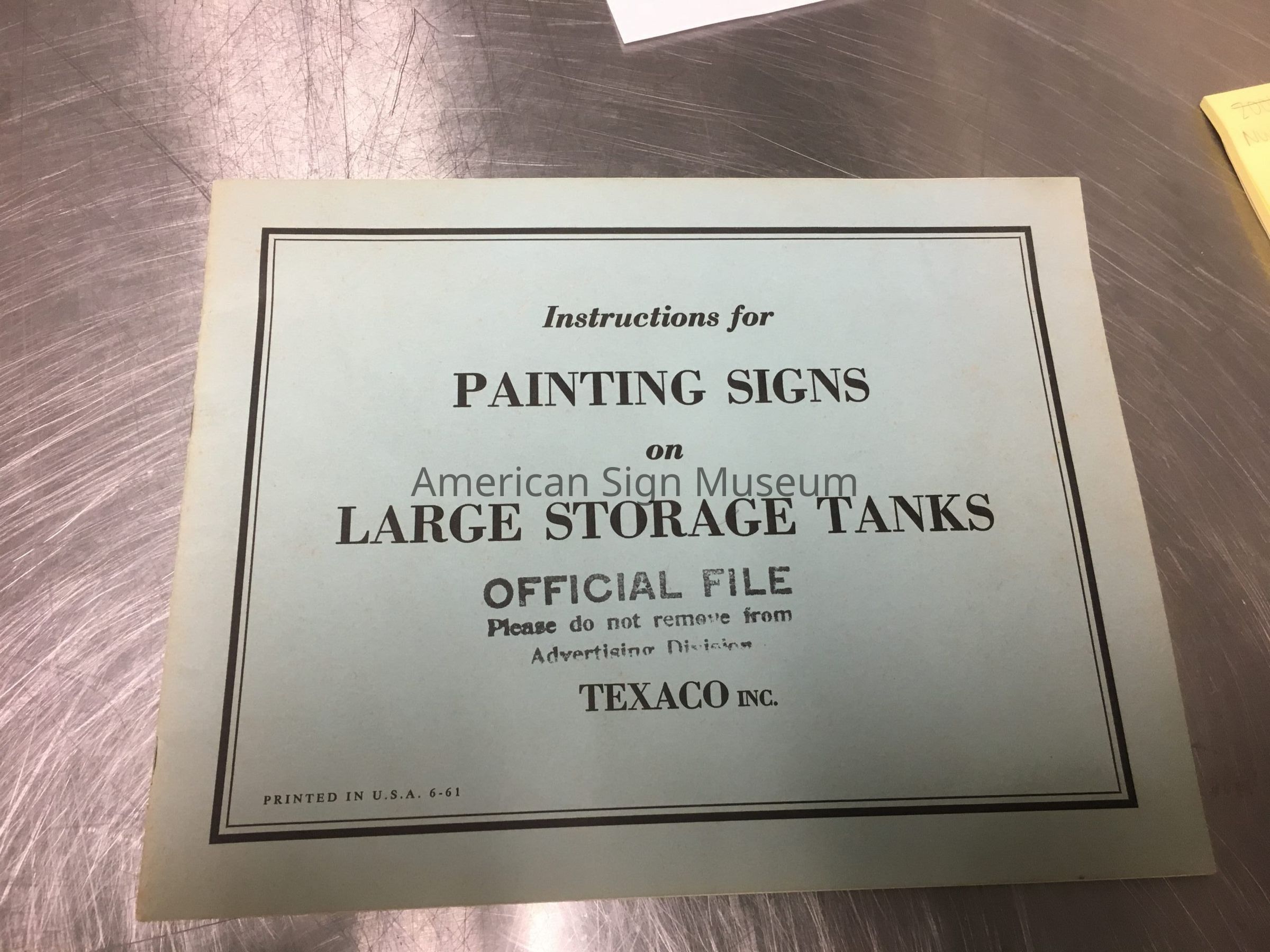 Instructions for Painting Signs by Texaco Inc. picture number 1