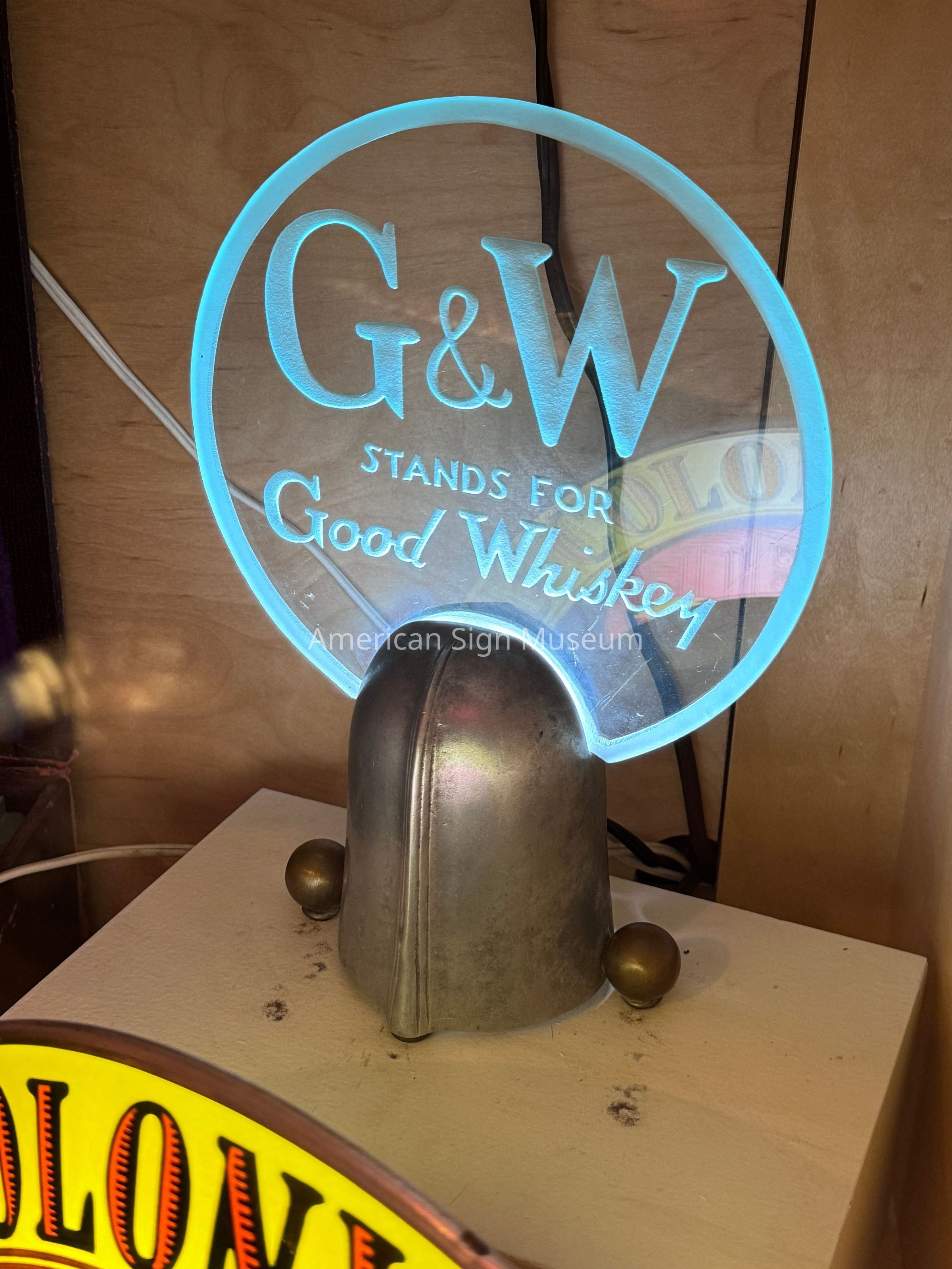 Gilco Etched Glass Whiskey Sign picture number 1
