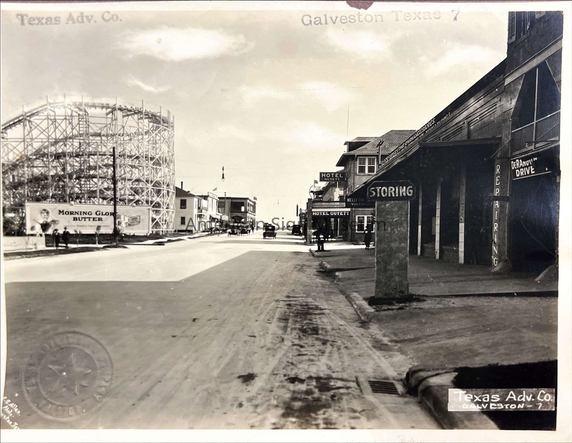 Galveston Texas Street Scene with Signs - Photograph picture number 1