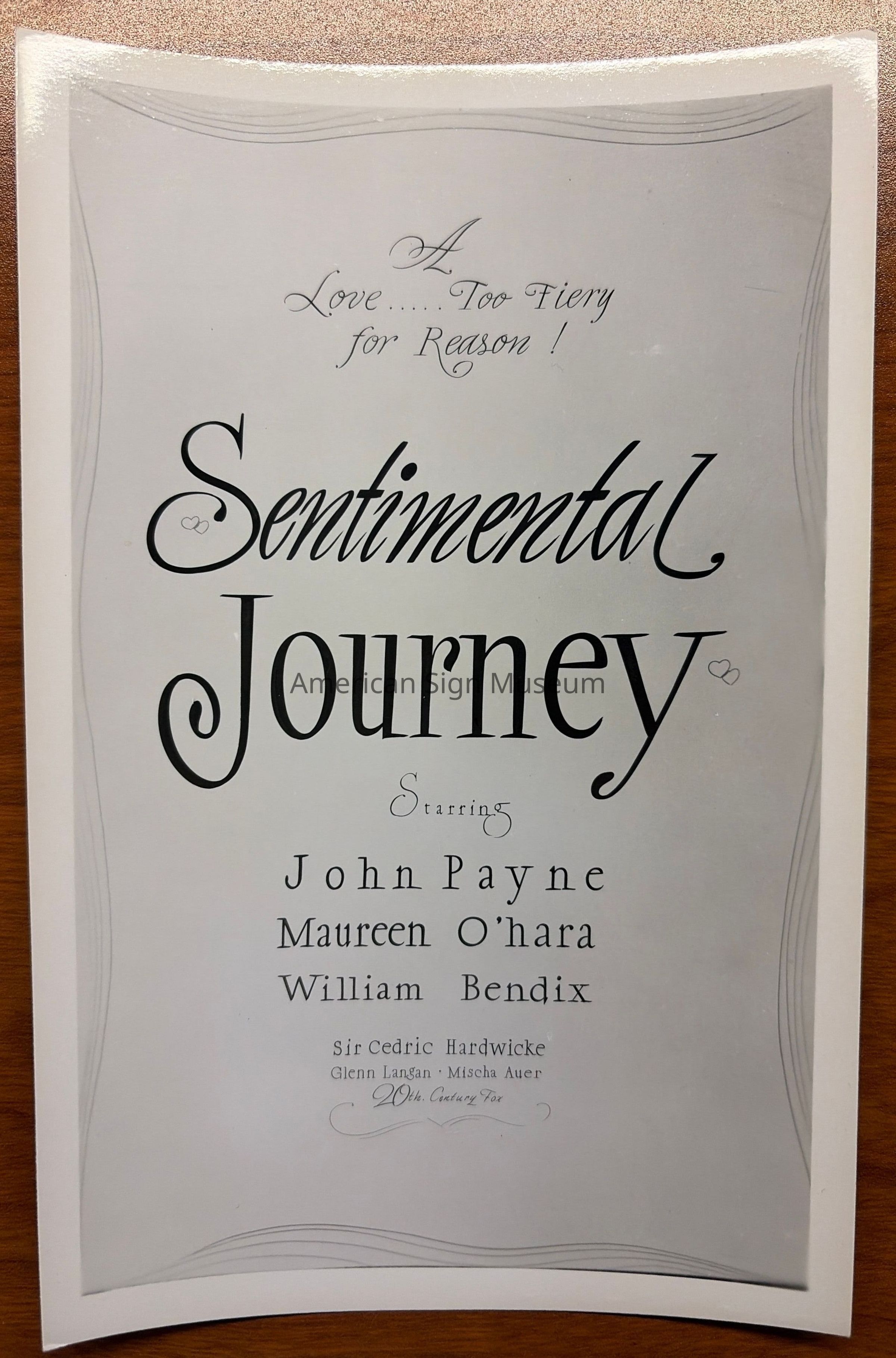 Sentimental Journey Show Card Photograph picture number 1