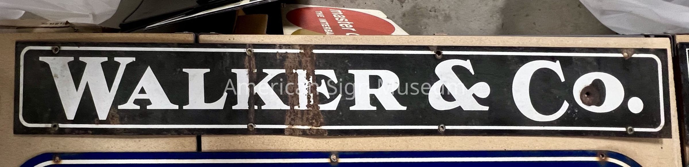 Walker & Company Porcelain Enamel Sign Tag picture number 1