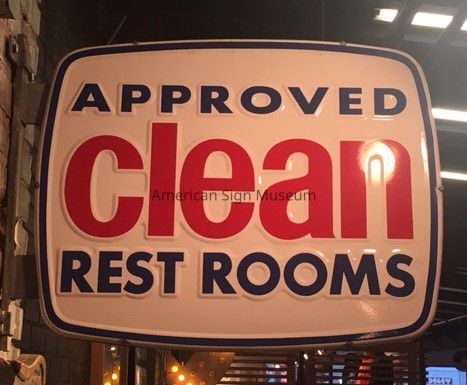 Double-Faced Porcelain Enamel Restroom Sign picture number 1