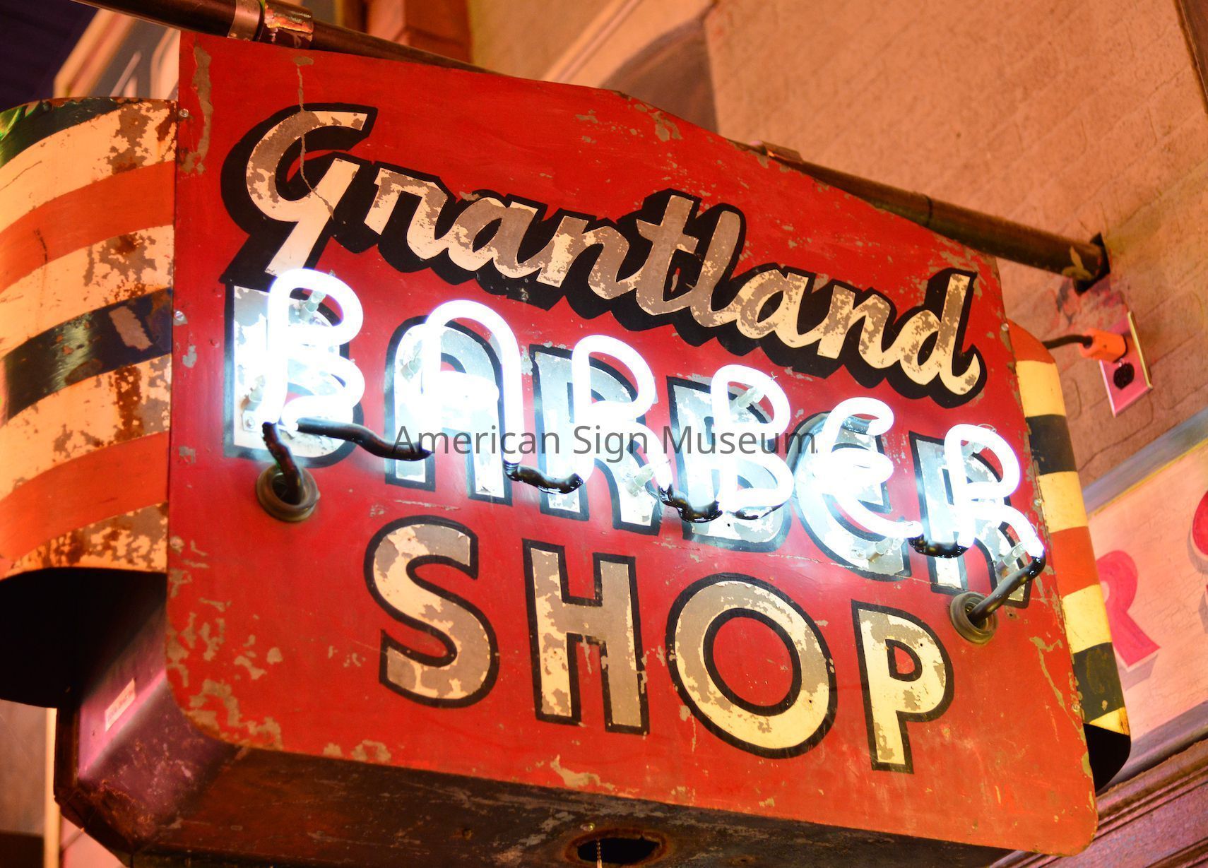 Grantland Barber Shop Neon & Sheet Metal Projecting Sign picture number 1