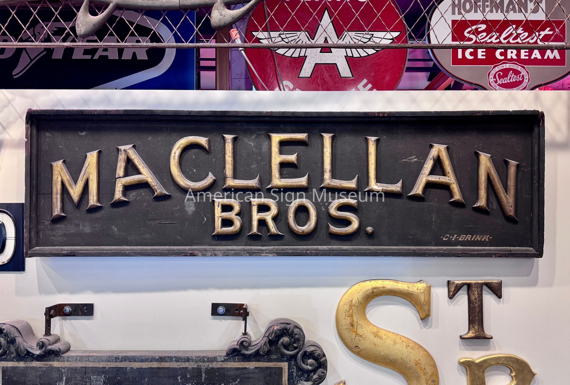 MaClellan Bros. Gilded Wooden Sign picture number 1