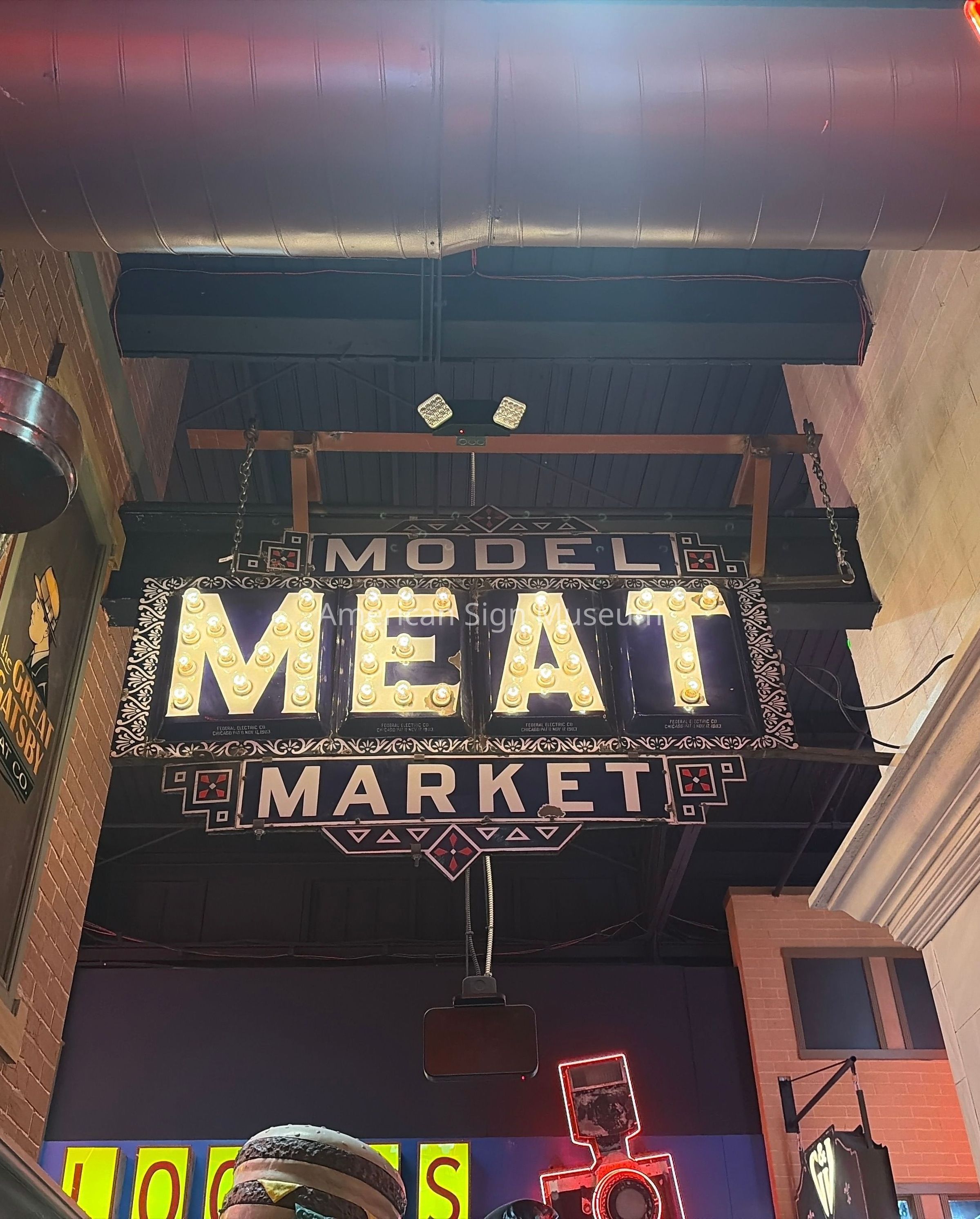 Model Meat Market Lightbulb Sign picture number 1