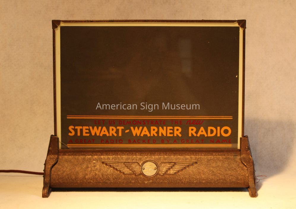 Stewart-Warner Radio Glass Point-of-Purchase POP Sign picture number 1