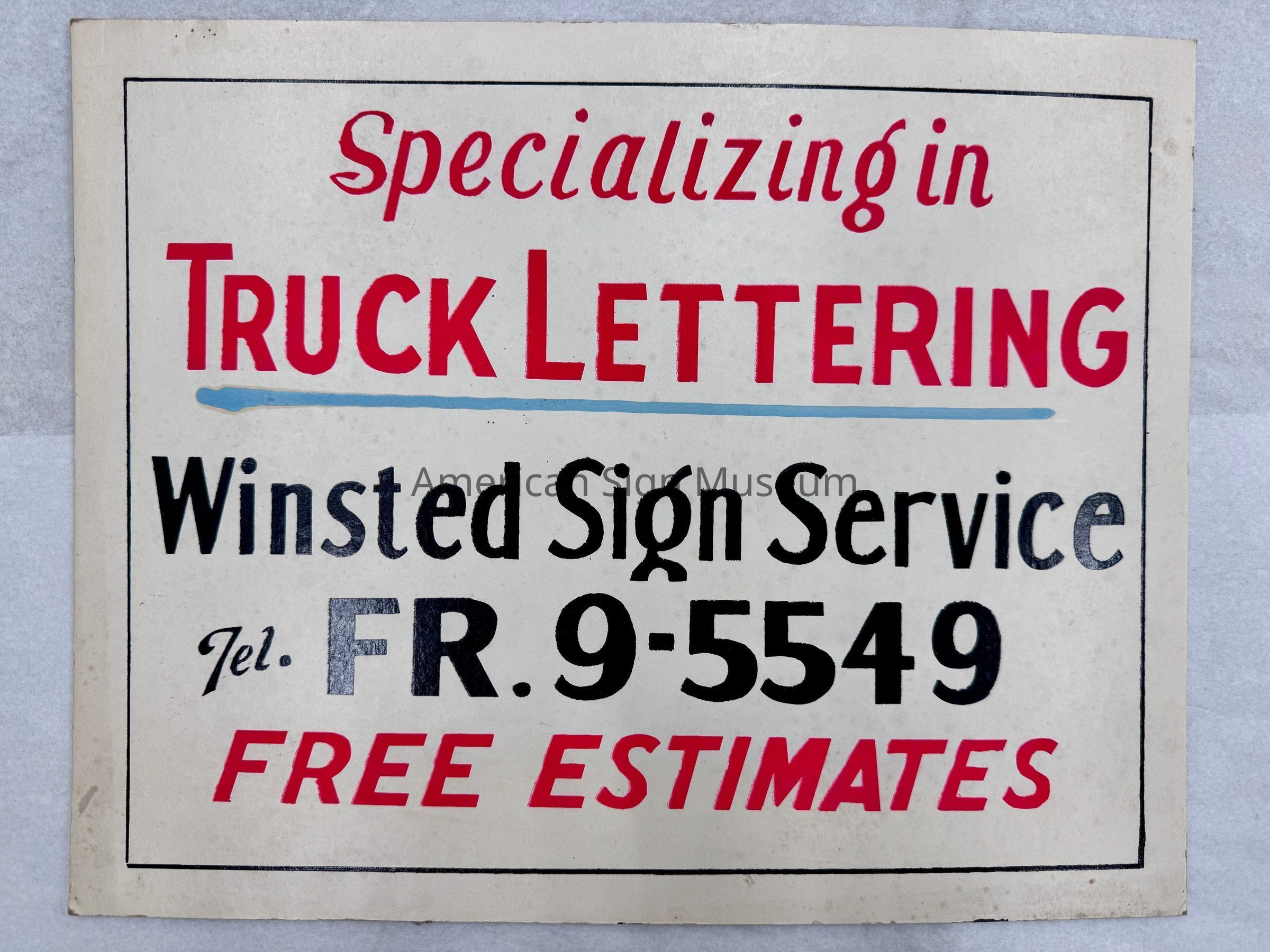 Winsted Sign Service Showcard picture number 1