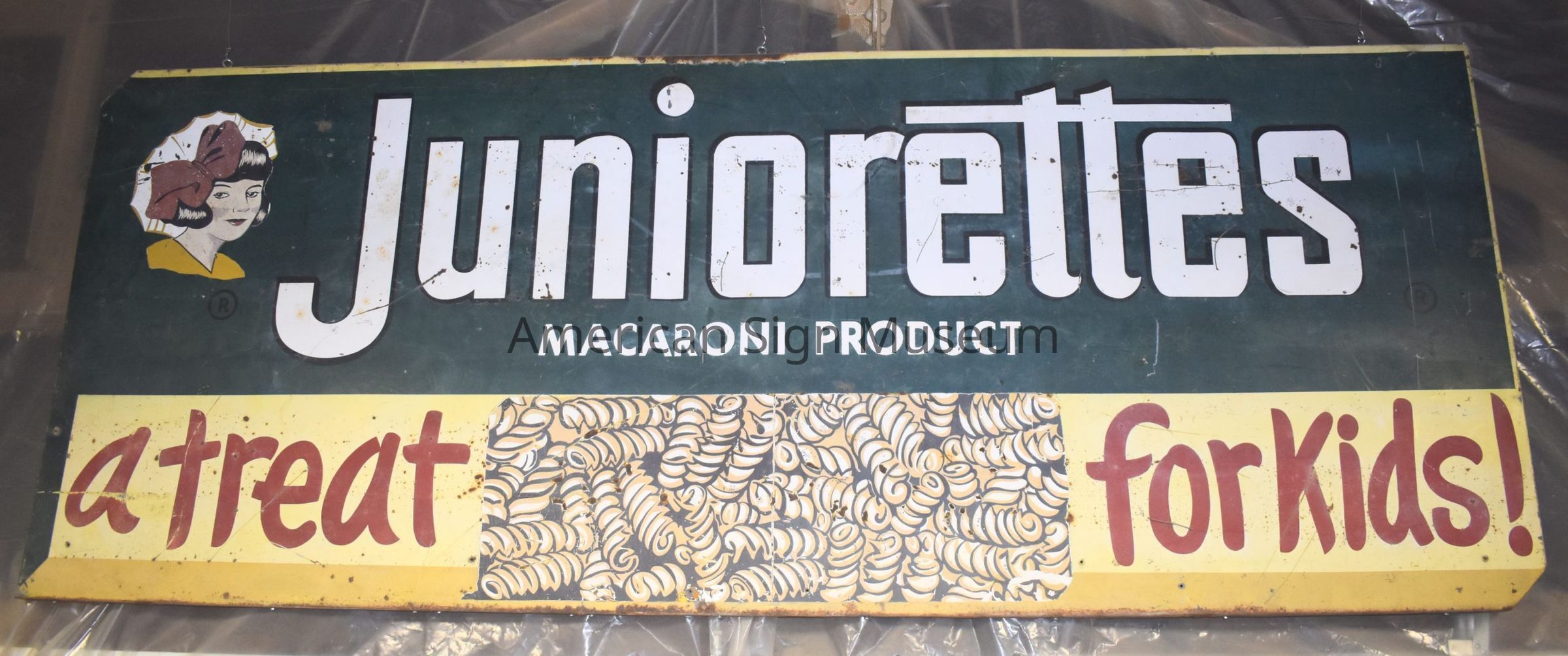 Juniorettes Macaroni Product Vinyl Tin Sign picture number 1
